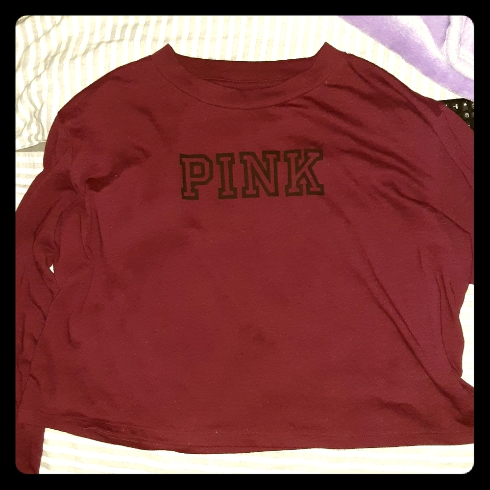 Long sleeve PINK crop top